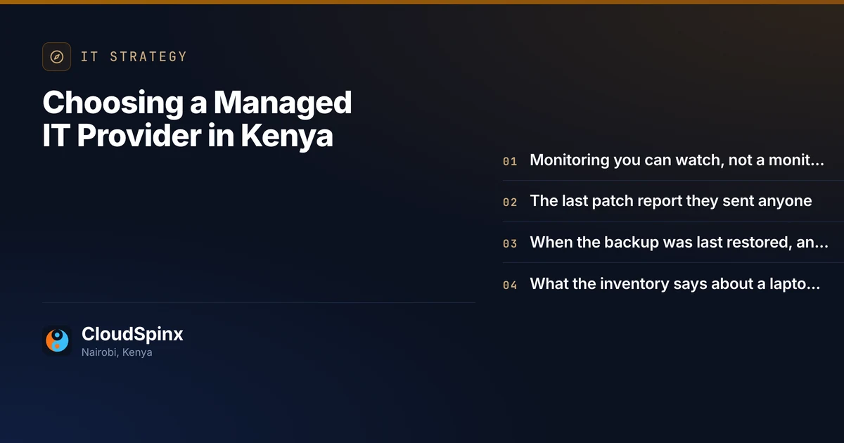 Choosing a Managed IT Provider in Kenya