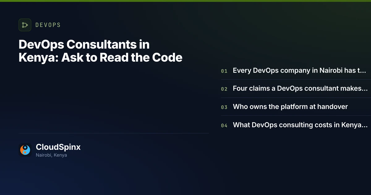 DevOps Consultants in Kenya: Ask to Read the Code
