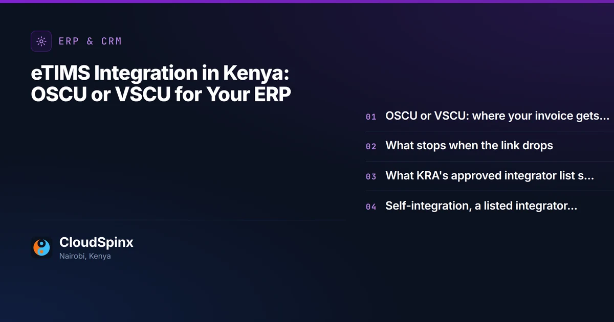 eTIMS Integration in Kenya: OSCU or VSCU for Your ERP