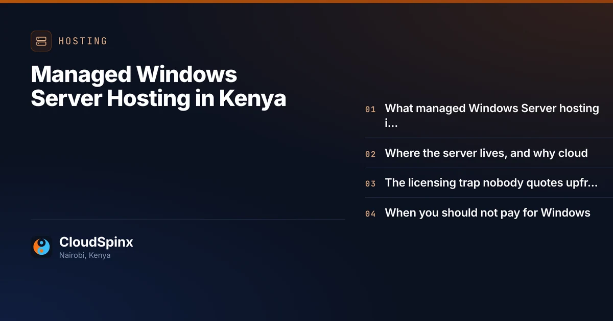 Managed Windows Server Hosting in Kenya