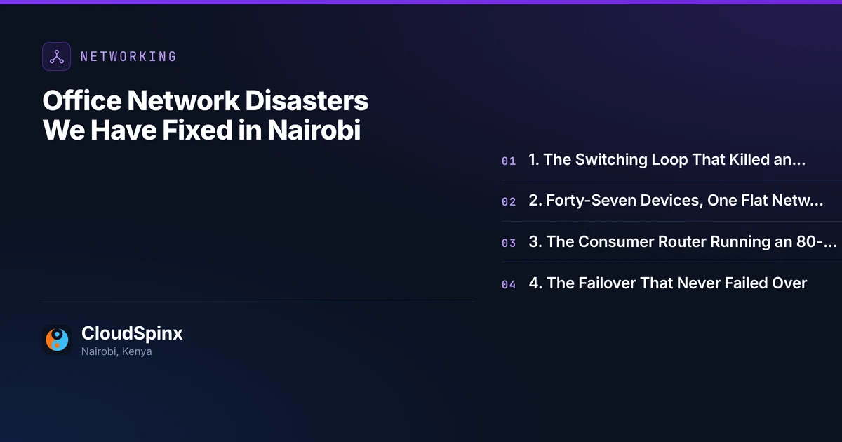 Office Network Disasters We Have Fixed in Nairobi
