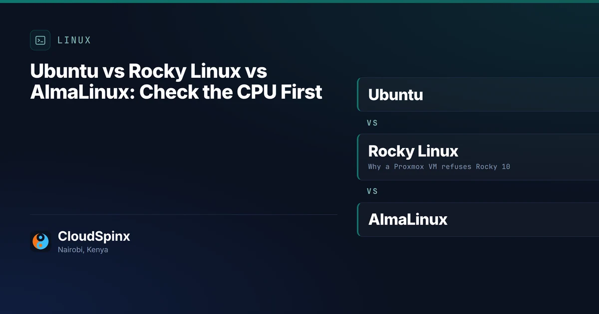Ubuntu vs Rocky Linux vs AlmaLinux: Check the CPU First