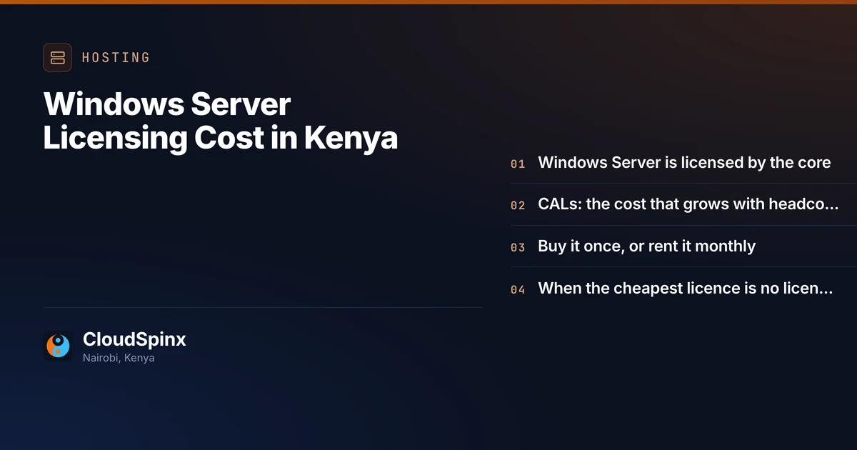 Windows Server Licensing Cost in Kenya
